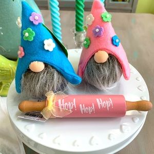 Easter gnomes and mini rolling pin